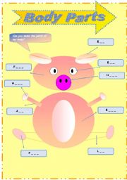 English Worksheet: Body Parts