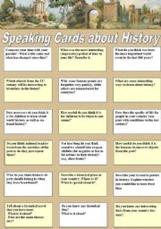 English Worksheet: Speaking Cards about History
