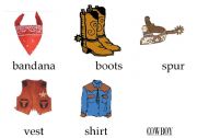 English Worksheet: Flashcards or Picture dictionary: Cowboys & Indians (clothes)