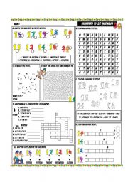 English Worksheet: Numbers 11-20 Madness