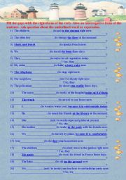 English Worksheet: Present Progressive Tense. Interrogative Form.