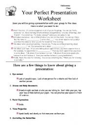 English Worksheet: How to give a presentation