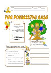 English Worksheet: THE POSSESSIVE CASE