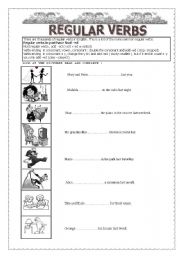 English Worksheet: PAST TENSE WITH REGULAR VERBS