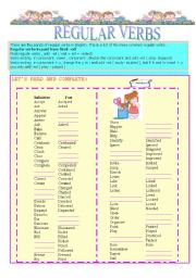 English Worksheet: REGULAR VERBS