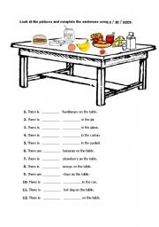 English Worksheet: Food - Countables / Uncountables - For young learners