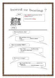 English worksheet: Bored or Boring 