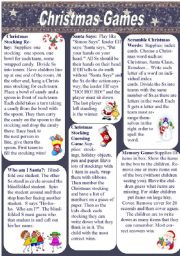 English Worksheet: Christmas Games (1/3)