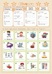 English Worksheet: The verb Can