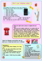 English Worksheet: TELEPHONING