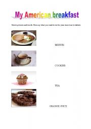 English worksheet: My American breakfast