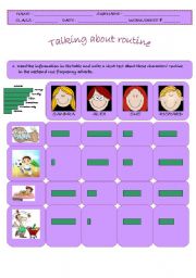 English Worksheet: Talking about routine worksheet