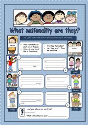 English Worksheet: WHAT NATIONALITY ARE THEY?