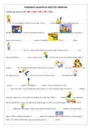 English Worksheet: POSSESSIVE ADJECTIVES WITH THE SIMPSONS