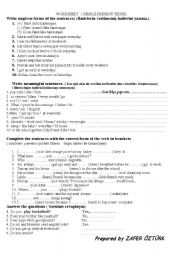 English Worksheet: present simple worksheet