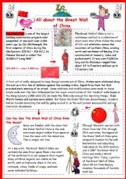 English Worksheet: All about the Great Wall of China