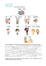English Worksheet: Families