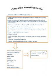 English worksheet: First conditional exercise using movies