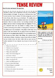 Tense review: 2 pages: Simple Present, Present Continuous, Simple Past,Future going to