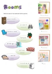 English Worksheet: Rooms