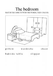 English worksheet: THE BEDROOM