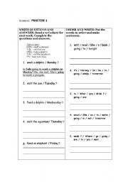 English worksheet: GRAMMAR PRACTISE 1