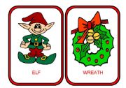 English Worksheet: XMAS FLASHCARDS - coloured flashcards 1/2