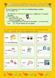 English Worksheet: Possessive Case - Whos/ Whose