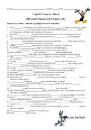 English Worksheet: Past Simple: Regular and Irregular verbs