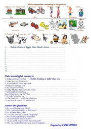 English Worksheet: comparatives