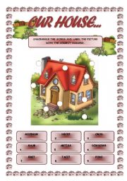 English Worksheet: OUR HOUSE (1)