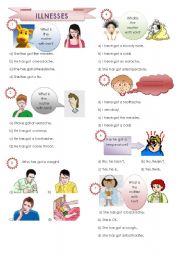 English Worksheet: illnesses