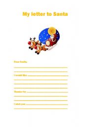 English Worksheet: My letter to Santa