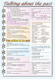 English Worksheet: Talking a about the past (fully editable)