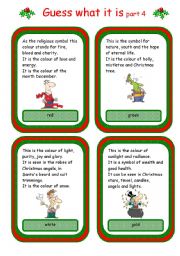 English Worksheet: Christmas card game