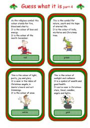 English Worksheet: Christmas card game