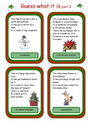 English Worksheet: Christmas card game