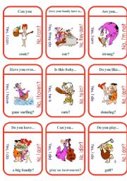 English Worksheet: Flinstones Conversation Game
