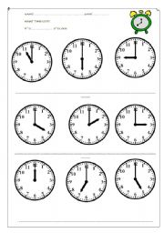 English Worksheet: What time is it?