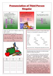 English Worksheet: pronunciation third person singular present simple