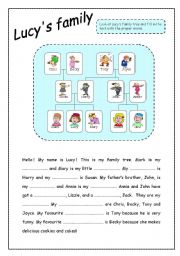 English Worksheet: Lucys family