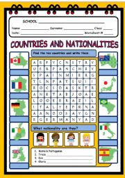 COUNTRIES AND NATIONALITIES