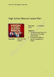 English worksheet: High School Musical Listening Activity