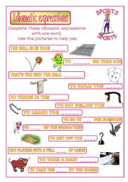 English Worksheet: Idiomatic expressions - SPORTS - 