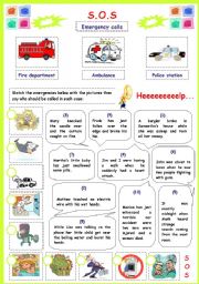 English Worksheet: S.O.S: Emergency calls