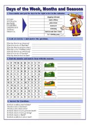 Days of the Week,Months and Seasons