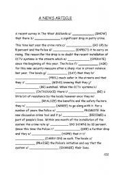 Gap fill mixture of tenses