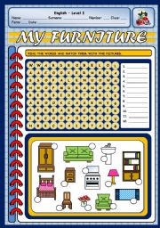 English Worksheet: MY FURNITURE