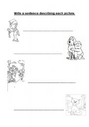 English worksheet: Use pictures as prompt for wiritng.