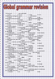 pultiple choice test on the most common areas in grammar 